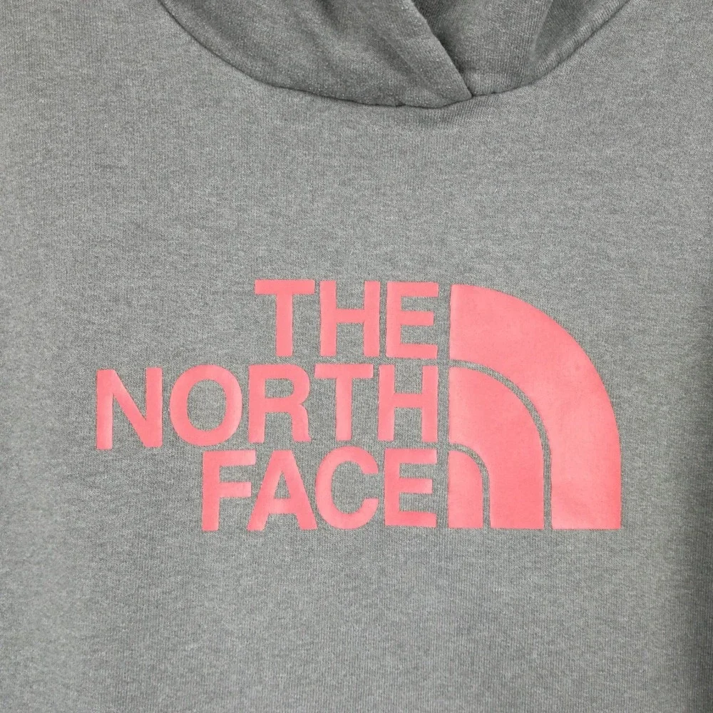 The North Face Mens Sweatshirt Hoodie Pullover Fleece Gray Half Dome Logo L